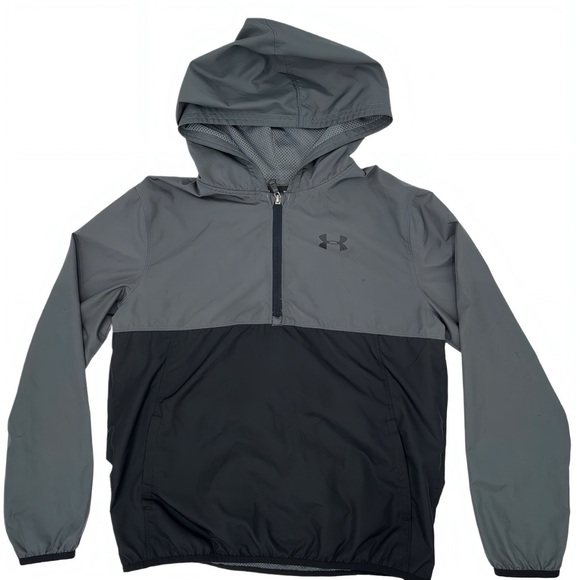 Under Armour Boys 2 in 1 Packable Hooded Windbreaker Jacket Folds Into Backpack - Picture 2 of 7